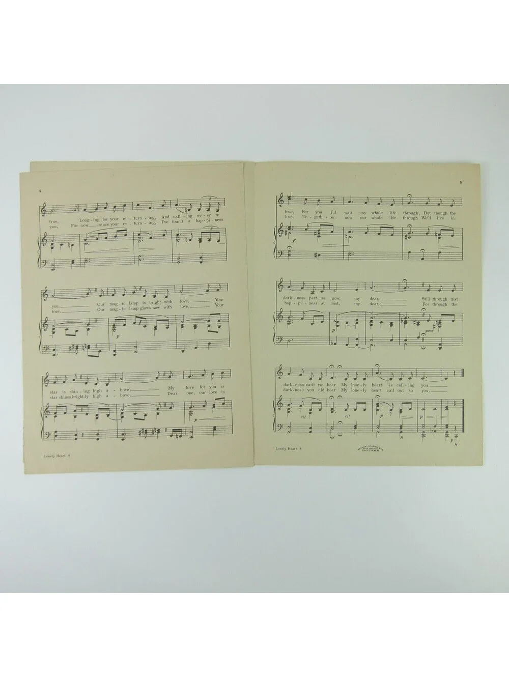 Sheet Music Lonely Heart Eileen Moran Wedding Todays Children Radio Vintage 1936
